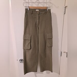 Wilfred Green Khaki Women's Wide-leg Cargo Pants (Size 4)